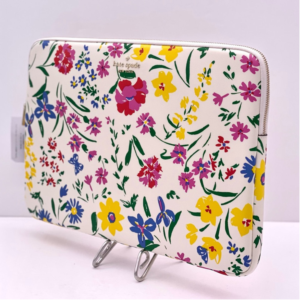 Kate Spade staci I-zip universal laptop sleeve garden bouquet - Picture 3 of 11